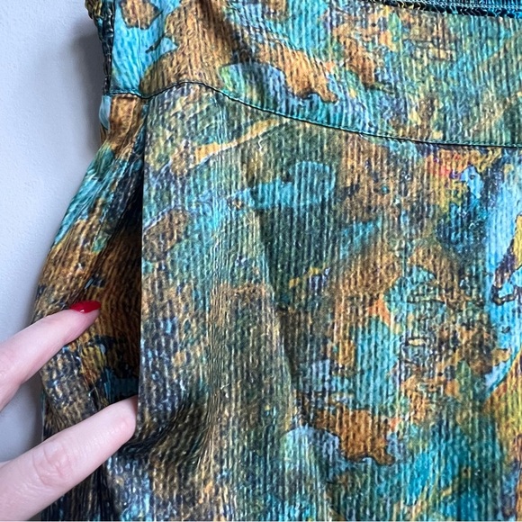 Soft Surroundings Pants Wide Leg Palazzo Cassatt Gilded Blue Multicolor tropical - Picture 7 of 15